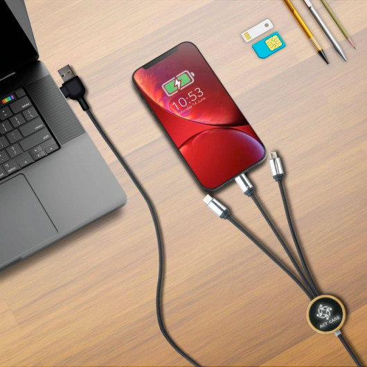 Promotional Bamboo LED Charging Cables Feature